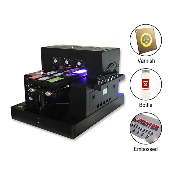 Newest Automatic A3 UV printer with varnish for Phone case Cylinder Bottle print With RIP9.0 FREE multifunction printer
