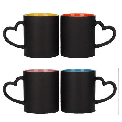 11oz Inner Color Heart Handle Magic Mug