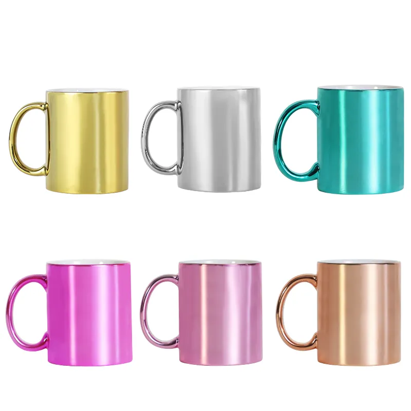 Sublimation mirrored electroplating ceramic mug