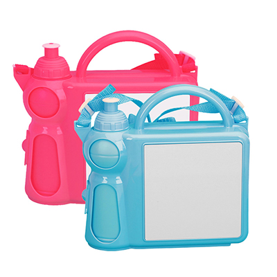 Plastic Lunch Box With Bottle 