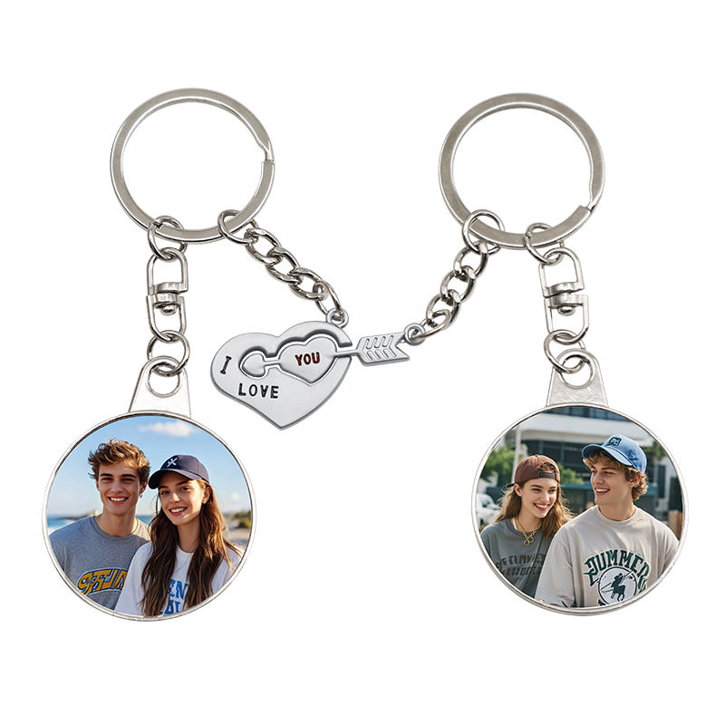 Sublimation Couple Metal Blank Keychain Valentine Gift Printable Sublimation Key Door Ornament Blanks