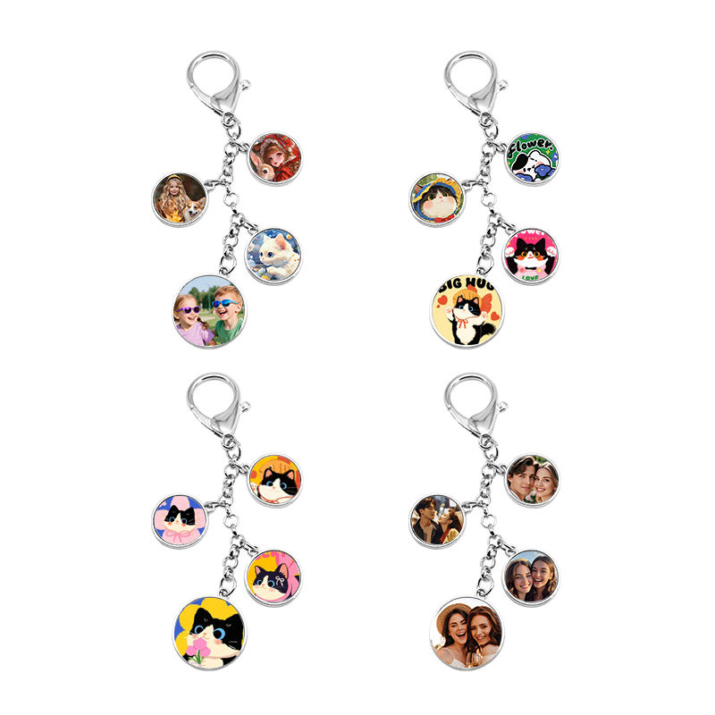 Blank Sublimation Metal Round White Keychain Printable Sublimation Key Door Keychains Blanks Circles for Printing